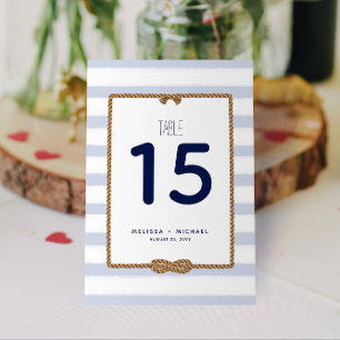 Numéro de table de noeud bleu pastel (3,5x5,0)