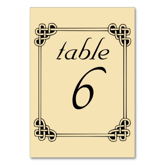 Numéro de table de noeud celtique irlandais modifi (Dos)