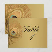 Numéro de table de paon d'or (Devant / Derrière)