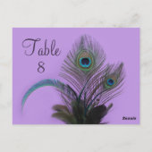 Numéro de table de paon élégant (violet) (Dos)