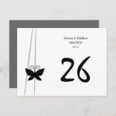 Numéro de table de papillon noir (Devant / Derrière)