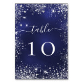 Numéro de table de parties scintillant bleu marine (Dos)