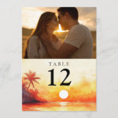 Numéro de table de photo de coucher de soleil oran (Devant)