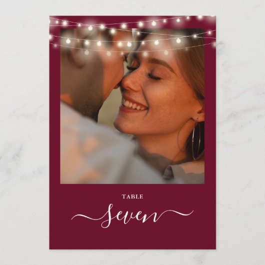 Numéro de table de photo de lumières de ficelle de (Devant)