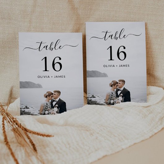 Numéro de table de photo de mariage de calligraphi