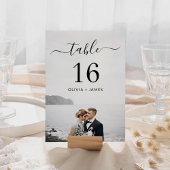 Numéro de table de photo de mariage de calligraphi