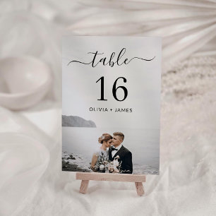 Numéro de table de photo de mariage de calligraphi