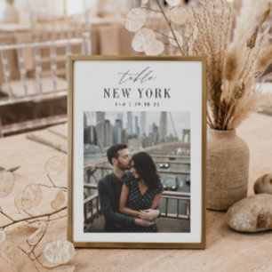 Numéro de table de photo de voyage de mariage 5x7