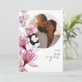 Numéro de table de photo florale rose poussiéreux  (Debout devant)