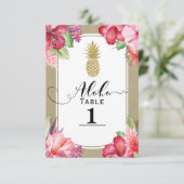 Numéro de table de Pineapple d'or floral exotique  (Debout devant)