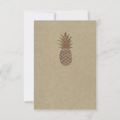 Numéro de table de Pineapple d'or floral exotique  (Dos)