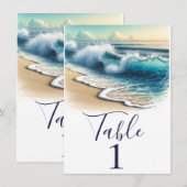 Numéro de table de plage côtière aux vagues déferl (Devant / Derrière)