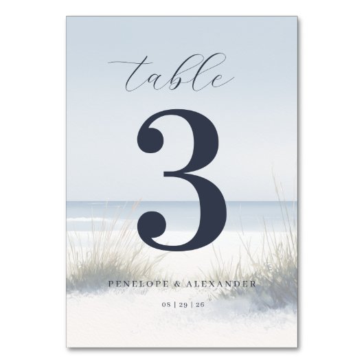 Numéro de table de plage Navy Calme (Par défaut)