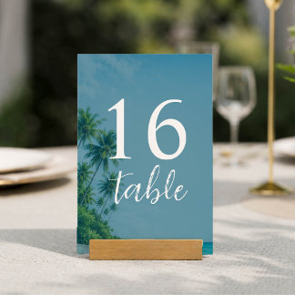 Numéro de table de plage tropicale