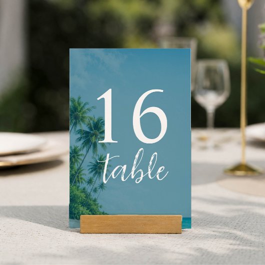 Numéro de table de plage tropicale