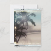 Numéro de table de plage tropicale élégant aux pal (Dos)