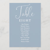 Numéro de table de plan de table bleu poussiéreux  (Dos)