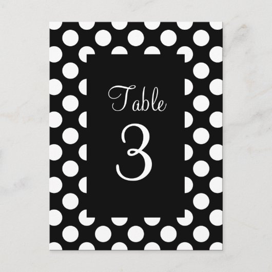 Numéro de table de points Polka blanc (Devant)