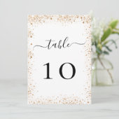 Numéro de table de poussières mariage blanc or (Debout devant)