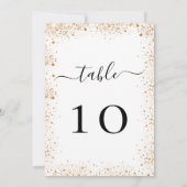Numéro de table de poussières mariage blanc or (Dos)