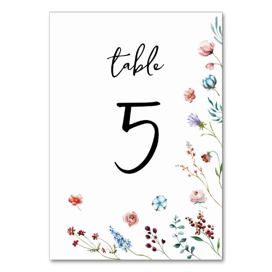 Numéro de table de prairie fleur sauvage (Par défaut)