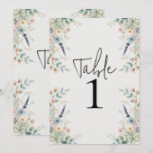 Numéro de table de printemps de fleur de fleur sau (Devant / Derrière)