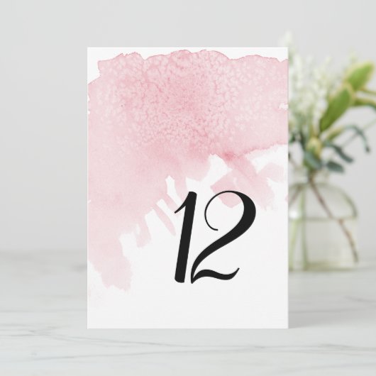 Numéro de table de réception Aquarelle moderne Lav (Debout devant)