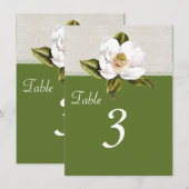 Numéro de table de réception chic Magnolia blanc (Devant / Derrière)