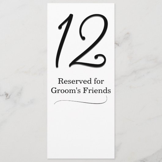 Numéro de table de réception de mariage (Devant)