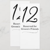 Numéro de table de réception de mariage (Devant / Derrière)