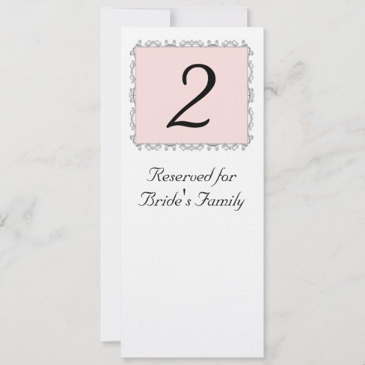 Numéro de table de réception de mariage (Devant)