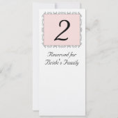 Numéro de table de réception de mariage (Dos)