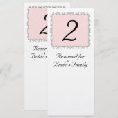 Numéro de table de réception de mariage (Devant / Derrière)