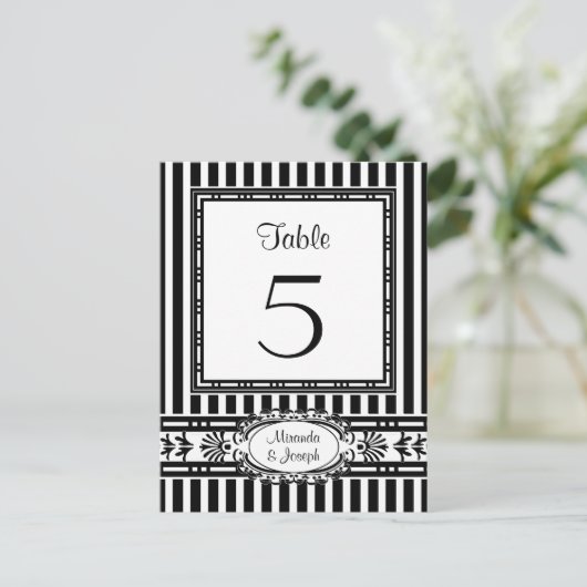 Numéro de table de réception de mariage Cartes pos (Debout devant)