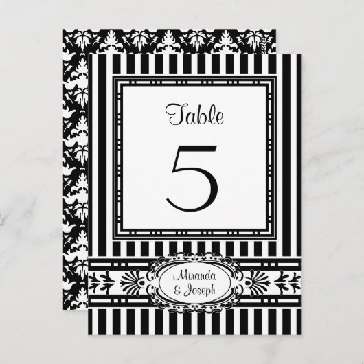 Numéro de table de réception de mariage Cartes pos (Devant / Derrière)