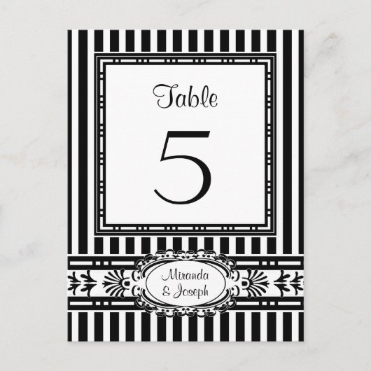 Numéro de table de réception de mariage Cartes pos (Devant)