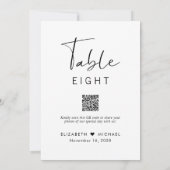 Numéro de table de réception de mariage code QR Ch (Dos)