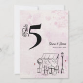 Numéro de table de réception de mariage croquis Ca (Devant)
