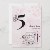 Numéro de table de réception de mariage croquis Ca (Dos)