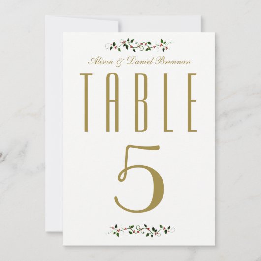 Numéro de table de réception de mariage de vacance (Devant)