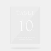 Numéro de table de réception de mariage élégant (Recto)