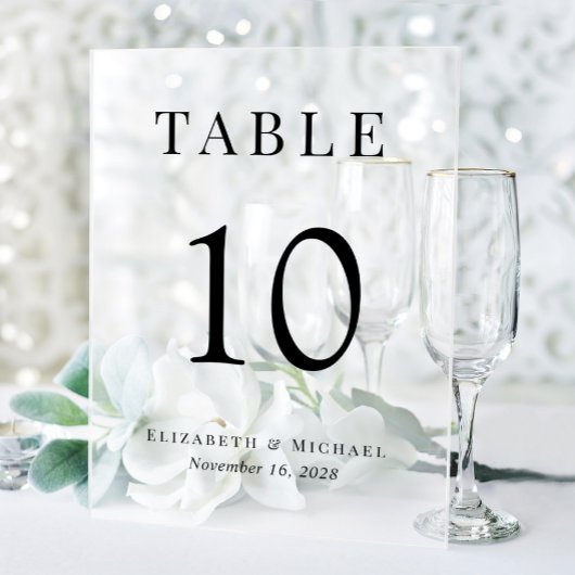 Numéro de table de réception de mariage élégant gi