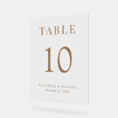 Numéro de table de réception de mariage élégant or (Angle)