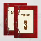 Numéro de table de réception de mariage en cuir ro (Devant / Derrière)