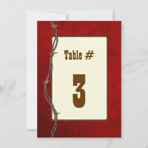 Numéro de table de réception de mariage en cuir ro