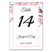 Numéro de table de réception de mariage Fleurs de (Dos)