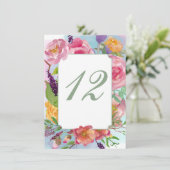 Numéro de table de réception de mariage floral col (Debout devant)