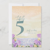 Numéro de table de réception de mariage floral côt (Devant)