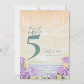 Numéro de table de réception de mariage floral côt (Dos)