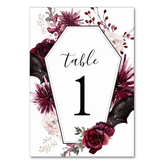 Numéro de table de réception de mariage | Hallowee (Dos)